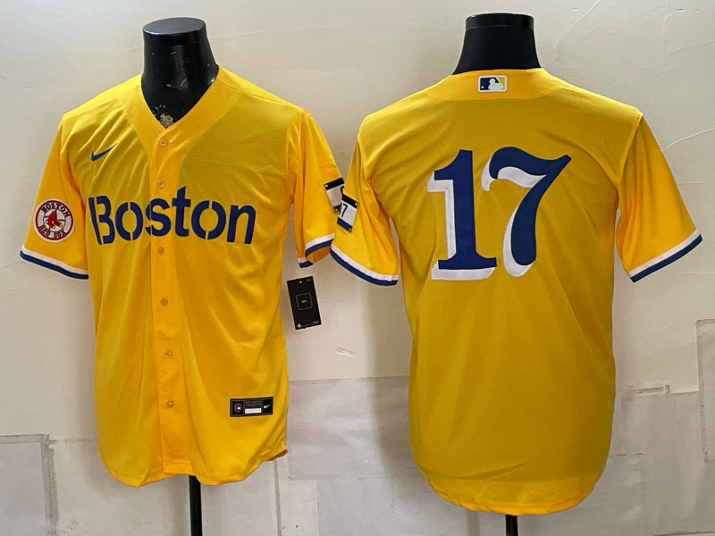 2026 Men Boston Red Sox #17 yellow Nike MLB Jersey 0816002->boston red sox->MLB Jersey